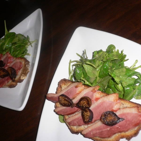 Smoked Duck Tartin With Mixed Green Salad With Red-wine And Dijon Vinaigrette Recipe