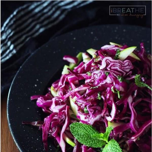 Low Carb Red Cabbage, Mint, and Granny Smi