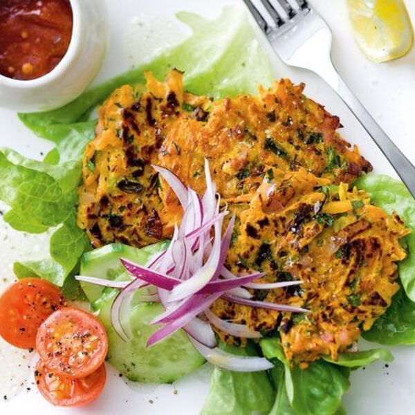 Sweet potato and ham fritters