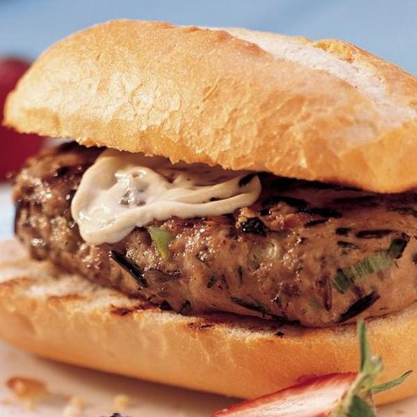 Grilled Dijon And Wild Rice Turkey Burgers