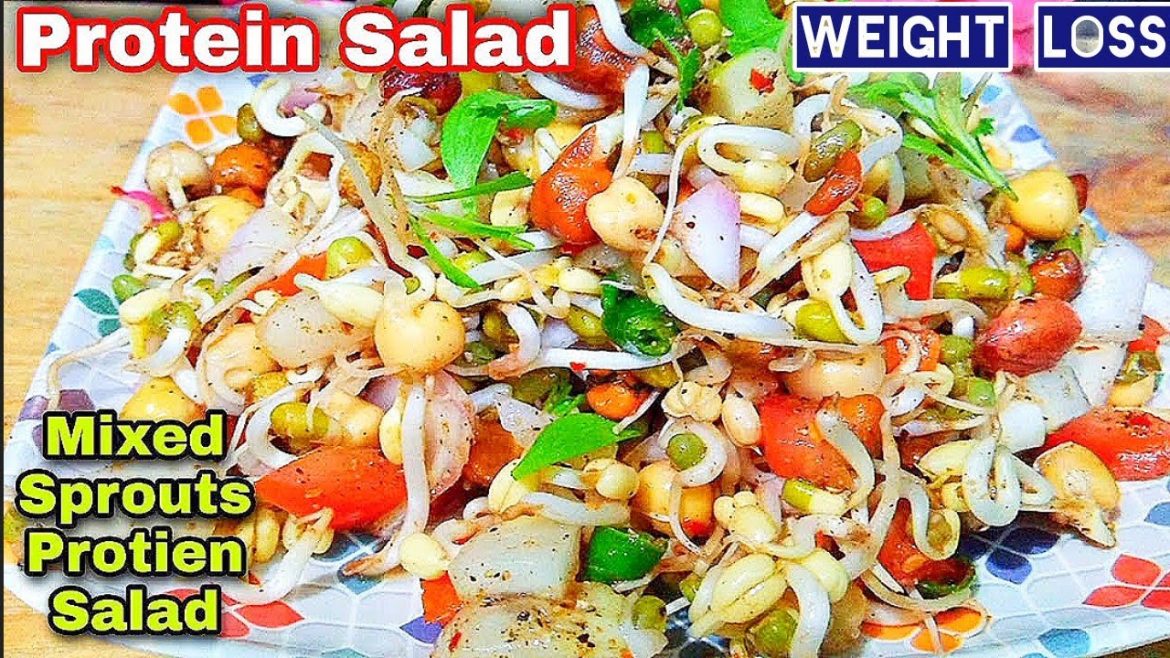 High Protein Mixed Sprouts Salad Recipe – Weight Loss Recipe – Sprouts Salad Recipe – Protein Salad