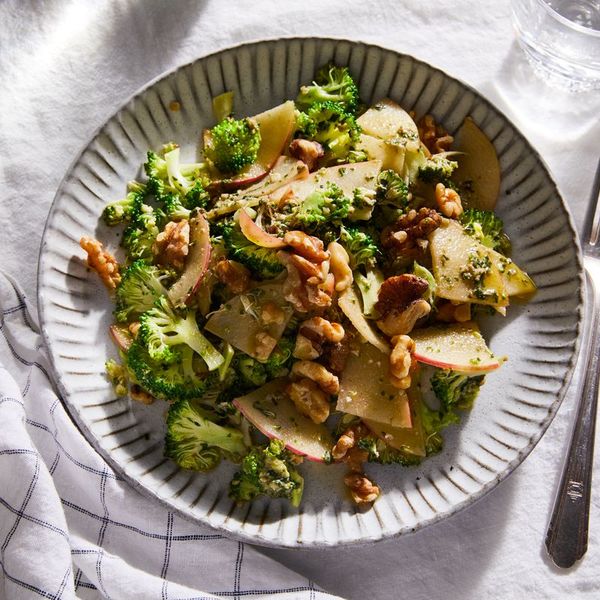 Broccoli Salad With Pesto, Apples & Walnuts