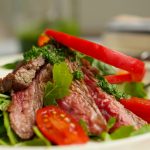 Steak salad with chimichurri dressing