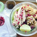 Roast Coriander Cauliflower, Pomegranate And Grilled Chicken Salad