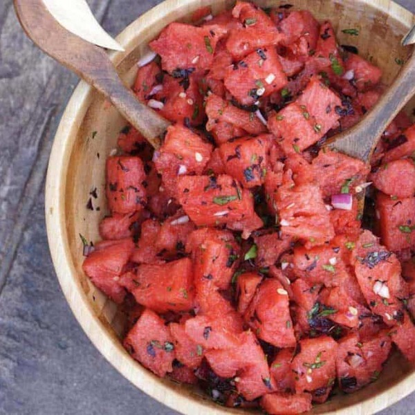 Savory Watermelon Basil Salad