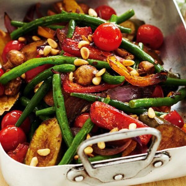 Bean and roast vegetable salad