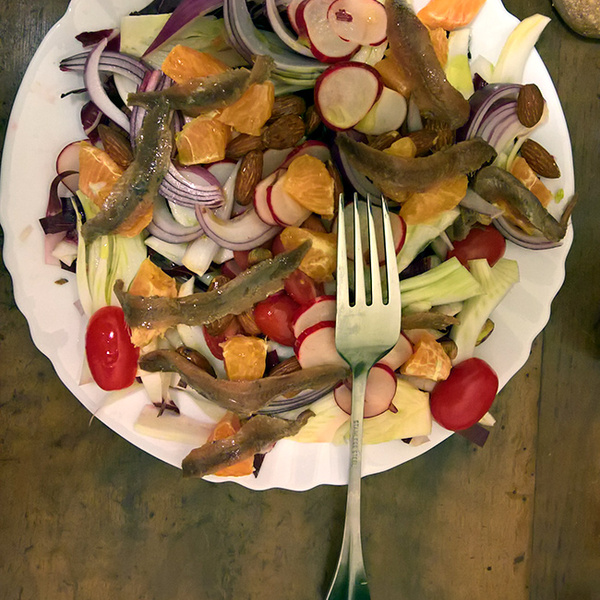 Fennel, orange and anchovy salad