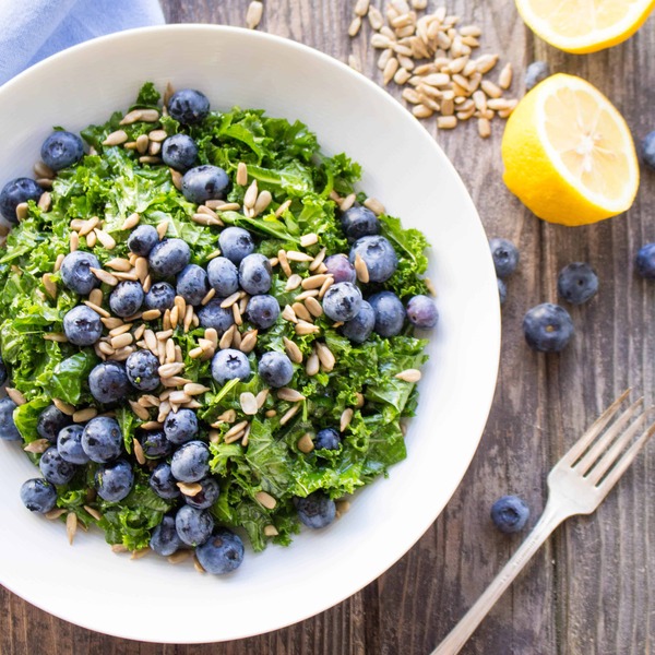 Summer Kale + Blueberry Salad