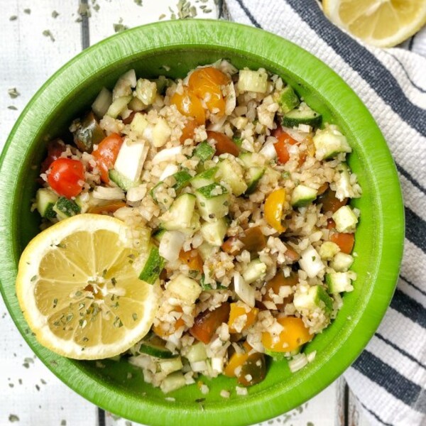 Last Minute Basil Cauliflower Salad