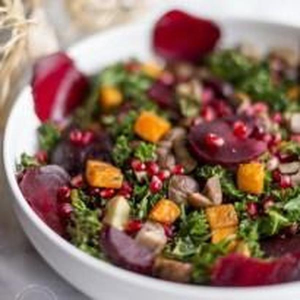 Christmas Kale Salad with Chestnuts &