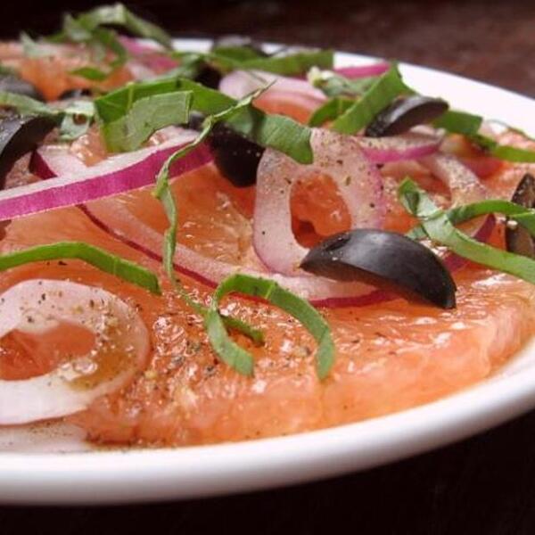Grapefruit, Onion And Basil Salad