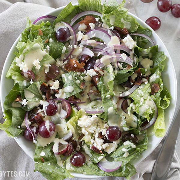 Grape Feta and Bacon Salad with Creamy Dij