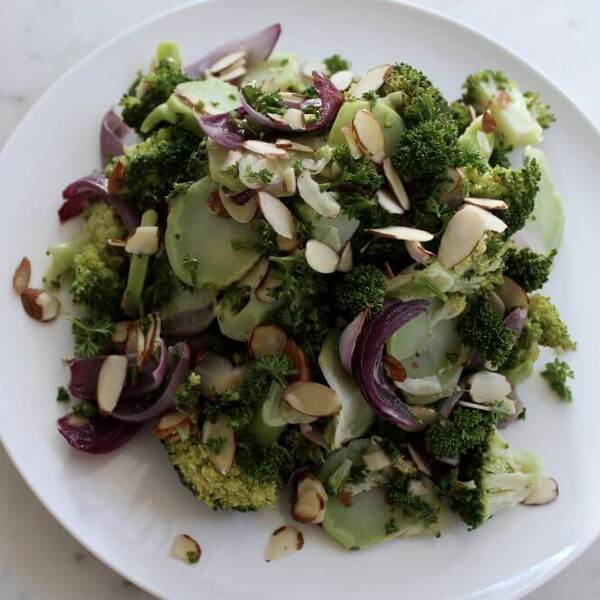 Broccoli And Red Onion Salad With Parsley Vinaigrette