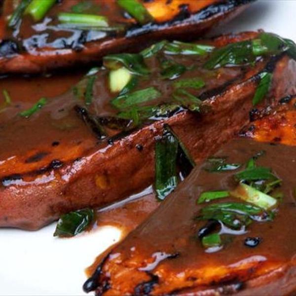 Grilled Sweet Potato And Scallion Salad