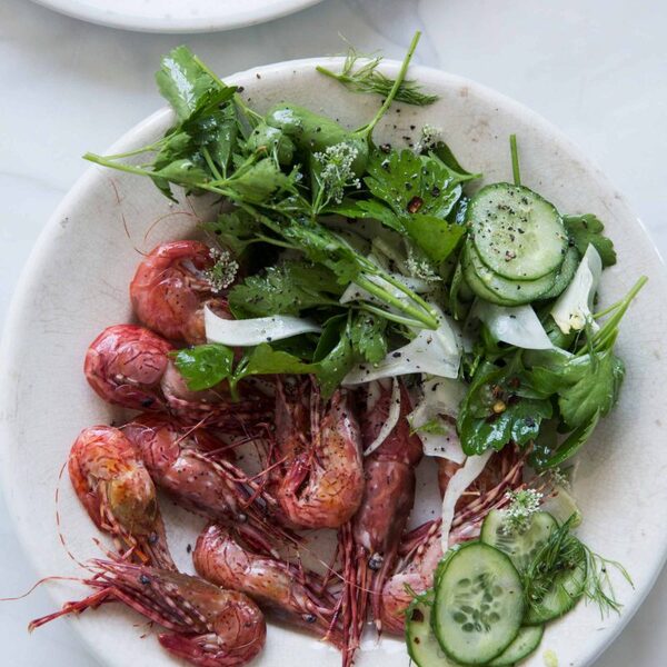 Prawns with Celery-Fennel Salad Gluten-Free Recipe