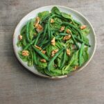 Spinach, Green Bean and Walnut Salad with Raspberry Vinaigrette