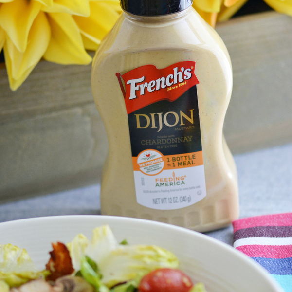 Warm Chicken Bacon Salad with Mustard Dressing