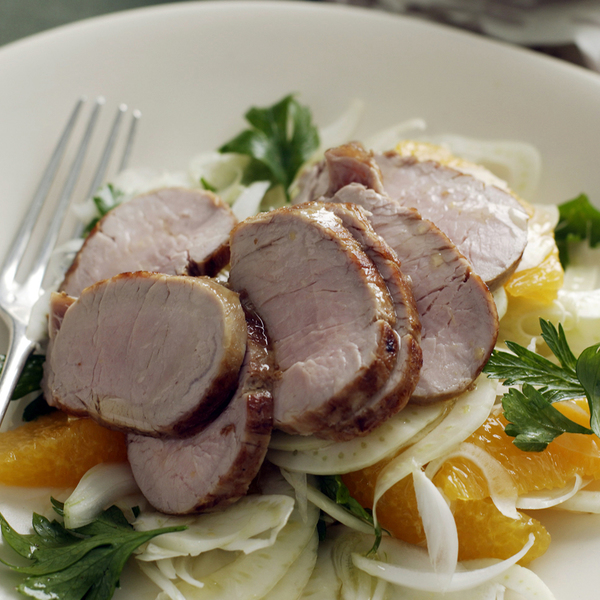 Roasted pork fillets with orange