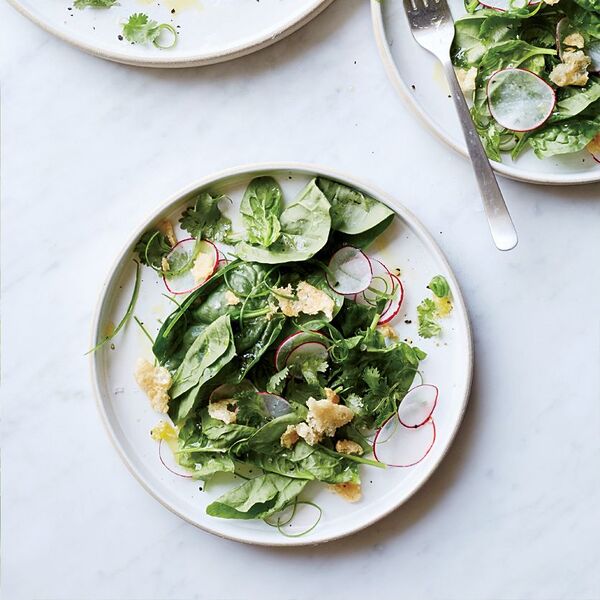 Spinach Salad with Pork Rinds