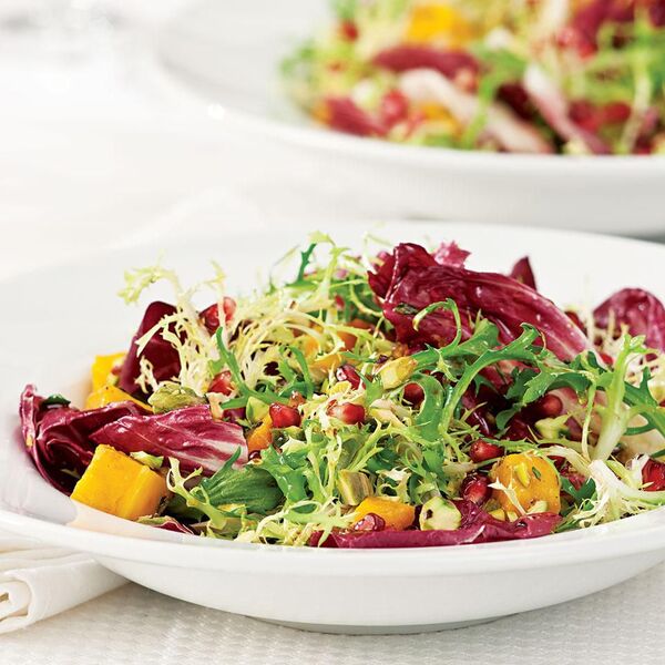 Winter Salad with Roasted Squash & Pomegranate Vinaigrette
