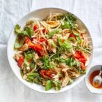 Poached Chicken & Arugula Salad with Tomatoes & Chili Crisp