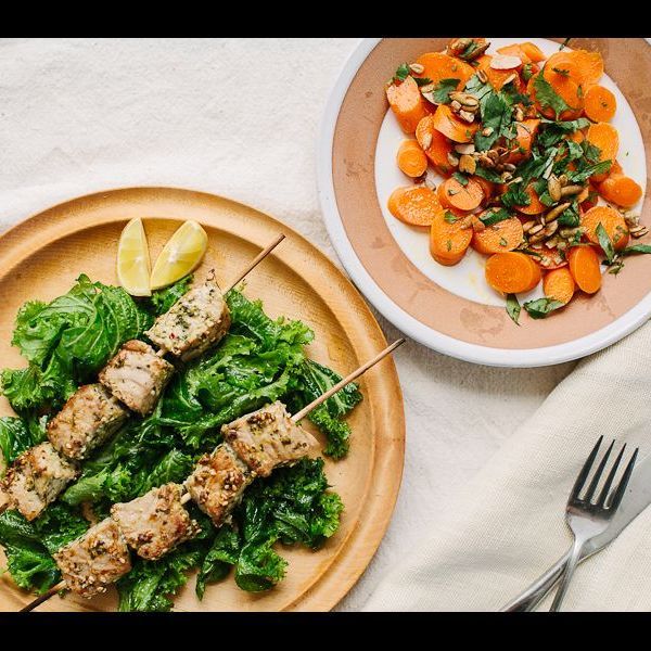 Warm Carrot Salad with Spiced Pepita and Cashew Crunch