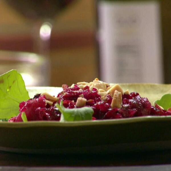 Roasted Beet Salad with Pears and Marcona Almonds