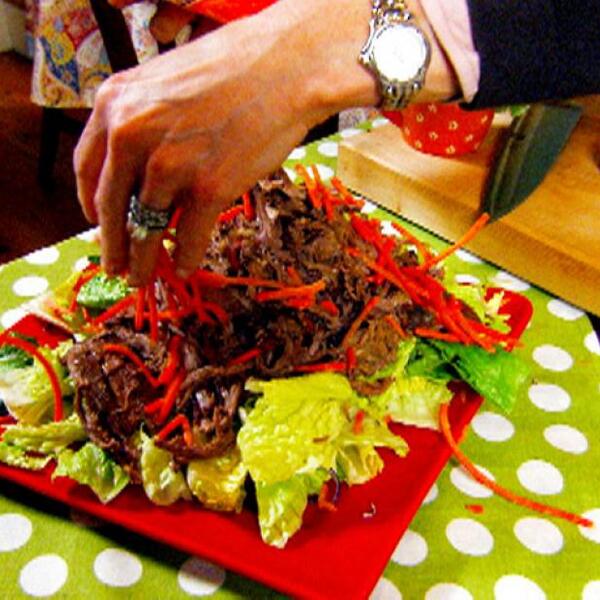 Asian Beef Salad with Cilantro, Scallions and Sesame Seeds