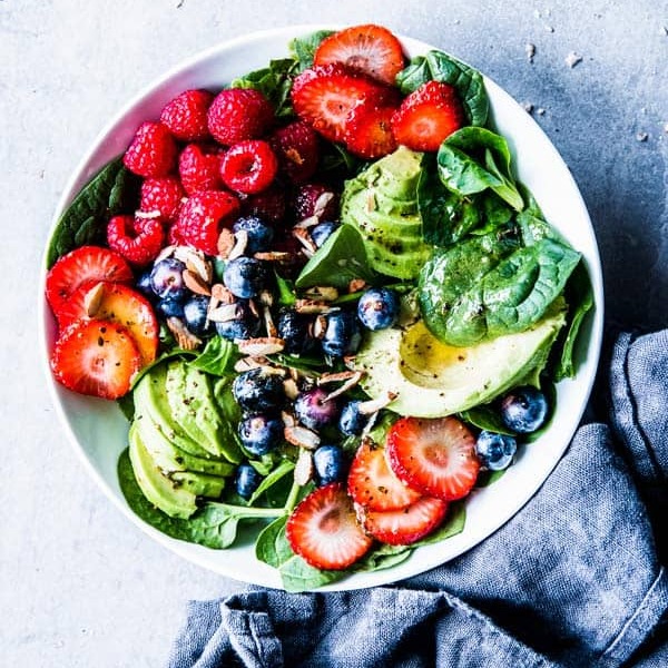 Spinach Avocado Salad with Berries