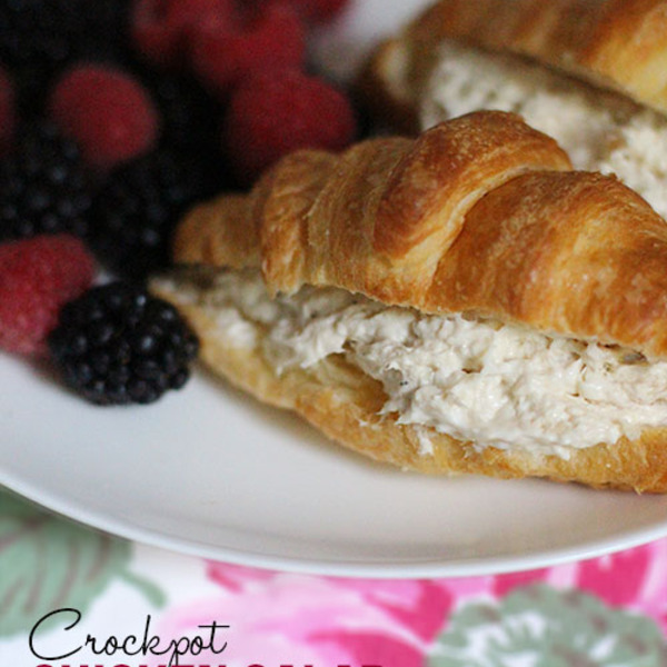 Crockpot chicken salad sandwiches