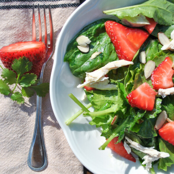 Strawberry Superfood Salad with Agave Cilantro Dressing (Mommy Salad)