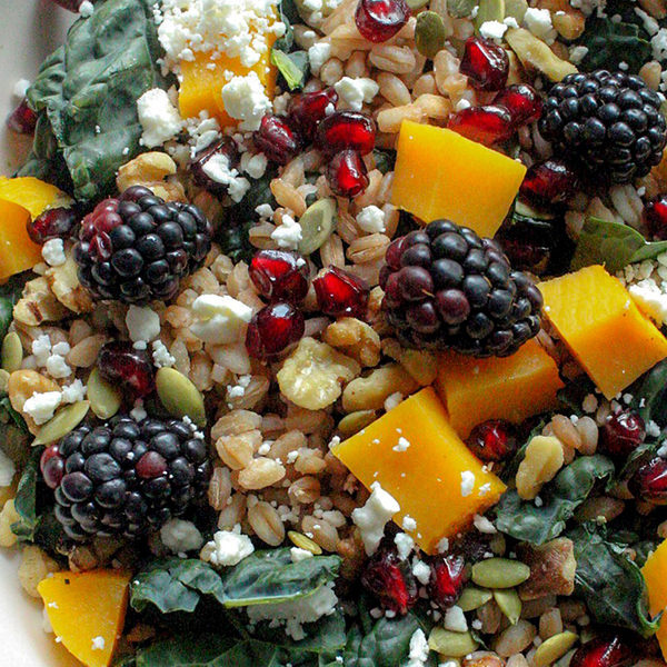 Blackberry Kale Farro Salad
