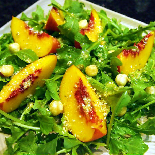 Peach & Hazelnut Dukkah Salad