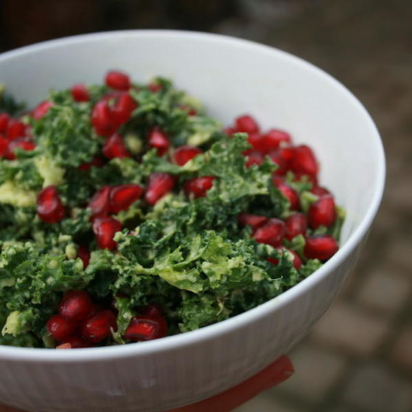 Pomegranate Avocado Kale Salad