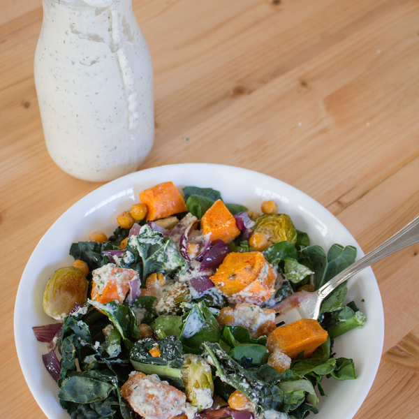Winter Salad Inspiration + A Vegan Ranch and Roasted Veggie Salad Recipe