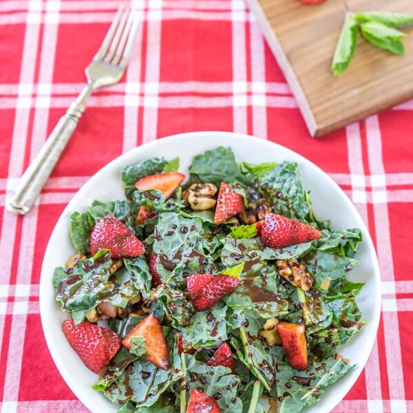 Chocolate Covered Strawberry Kale Salad