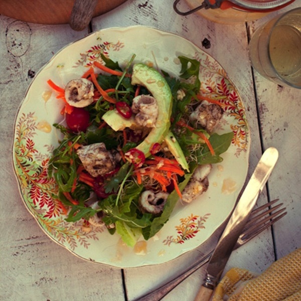 Barbecued Calamari Salad
