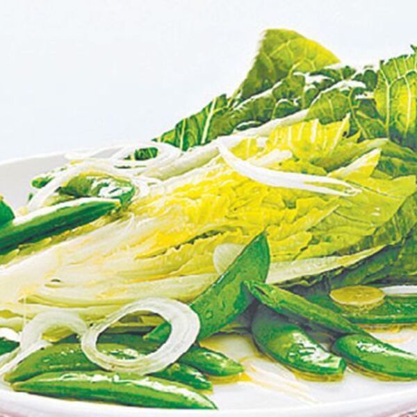 Cos and sugar snap pea salad