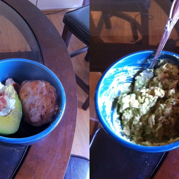 Easy Salmon Burger Avocado Salad