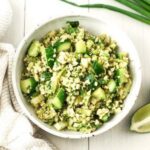 Green Cauliflower Rice Salad {Vegan}