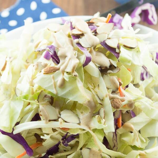 Paleo Cabbage Salad with Almond Dressing