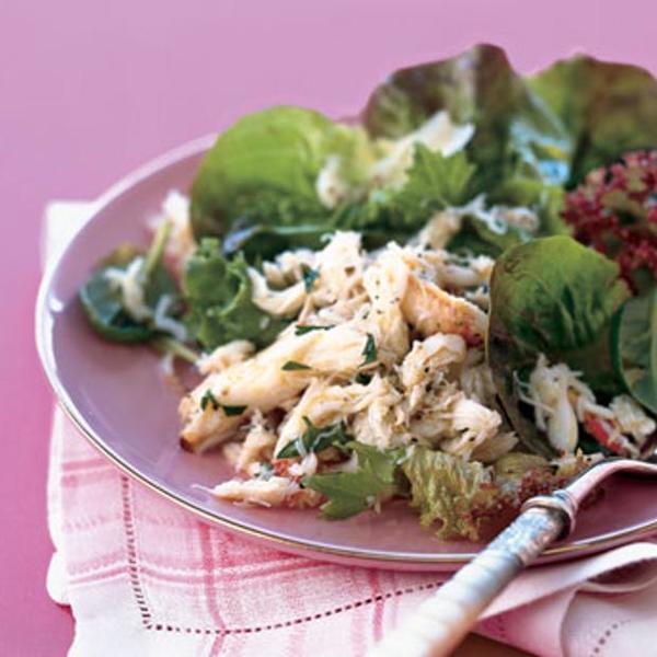 Lemony Crab Salad With Baby Greens
