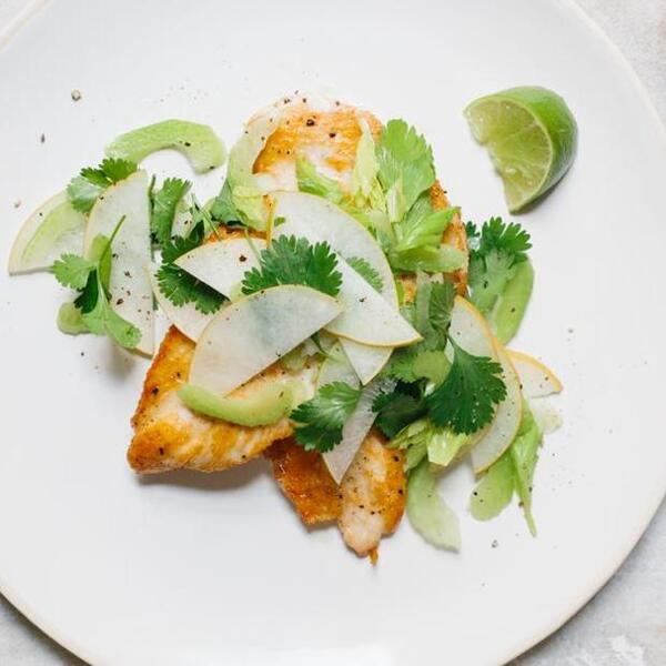 Chicken Paillards With Asian Pear Salad