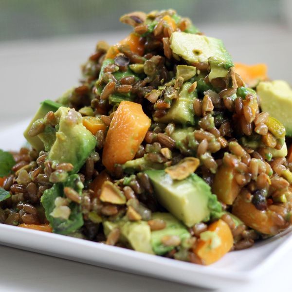 Avocado and Apricot Rye Berry Salad