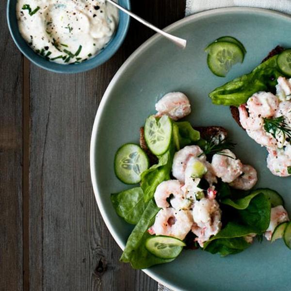 Shrimp And Cucumber Salad With Horseradish Mayo