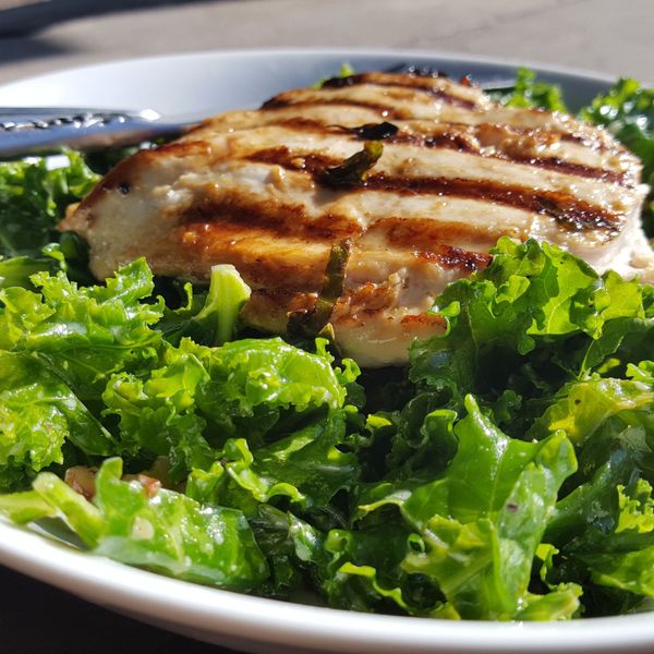 Rosemary/Thyme Grilled Chicken with Walnut Dijon Kale Salad