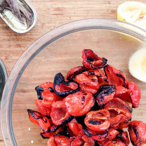 Charred Peppers & Lemon Anchovy Vinaigrette