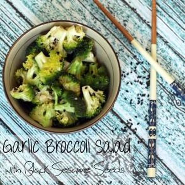 Garlic Broccoli Salad with Black Sesame Se