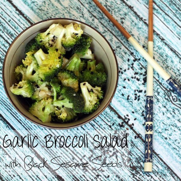 Garlic Broccoli Salad with Black Sesame Seeds