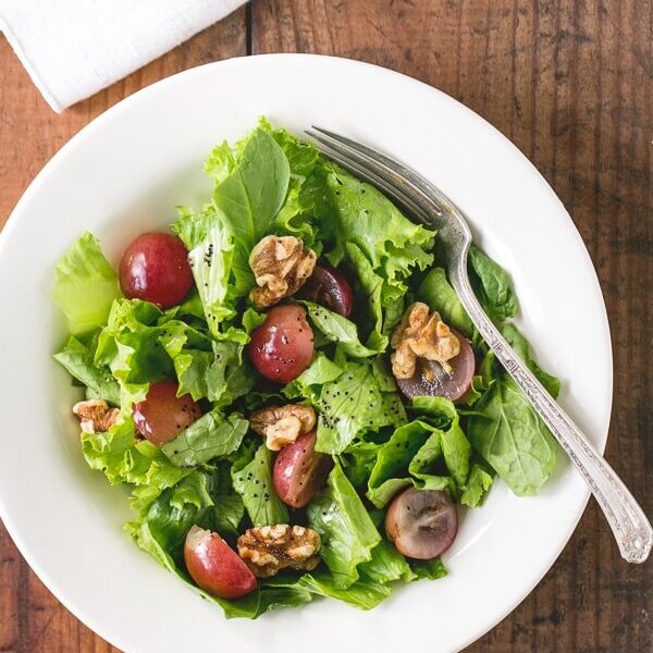 Grape and Walnut Salad with Lemon Poppy Seed Dressing